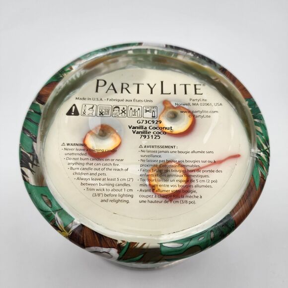 VANILLA COCONUT 3-wick Jar Candle by PARTYLITE New In Box - Picture 3 of 3
